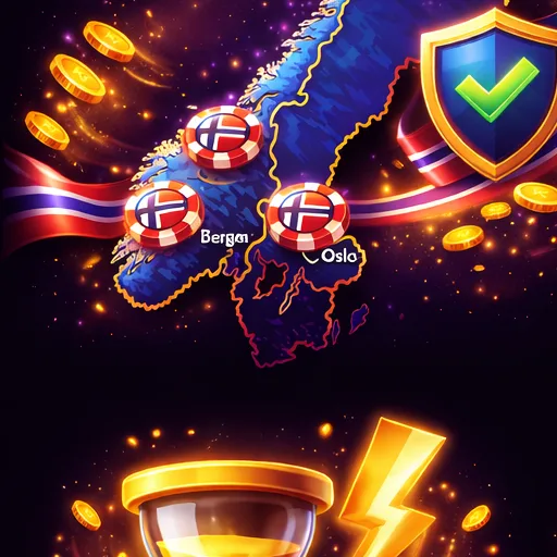 Kart over Norge med casino-regulering og lisensinformasjon