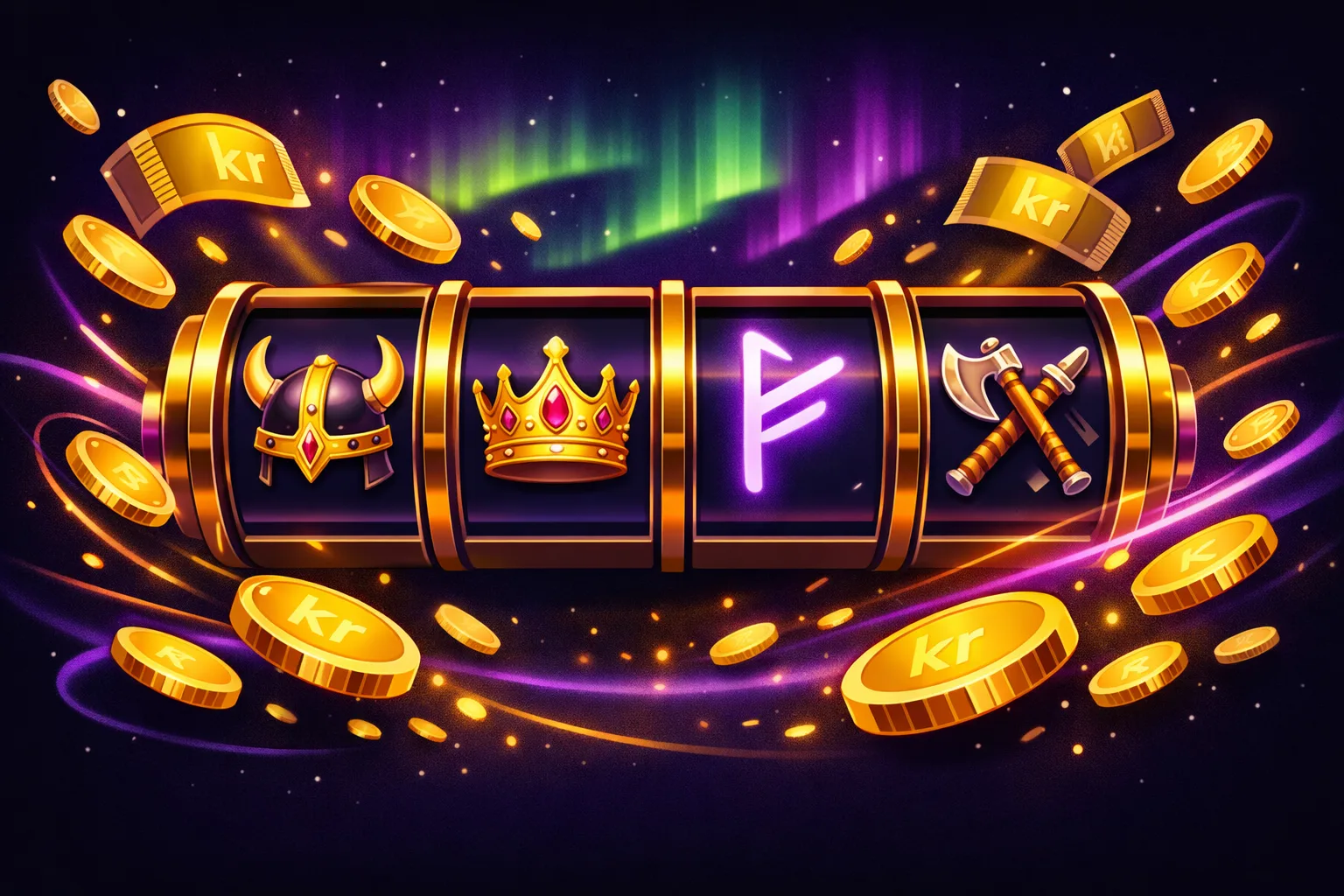 Norske spilleautomater med vikingmotiv og nordlys